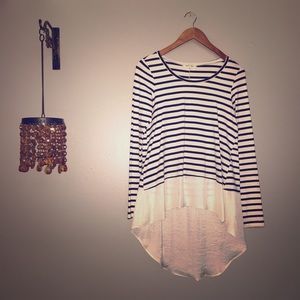 Anthropologie Hi Low Striped Shirt