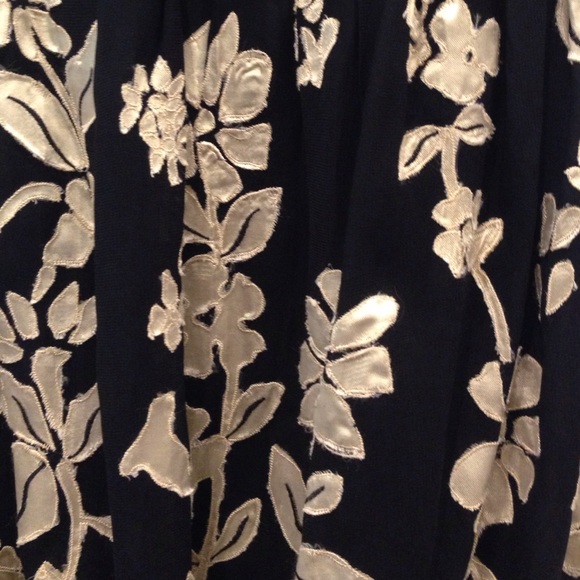 Anthropologie Black Sheer Skirt with Appliqué - Picture 2 of 4