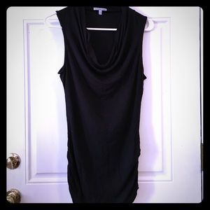 Black swoop neck top/ short dress