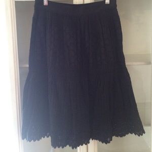 Black Eyelet Skirt