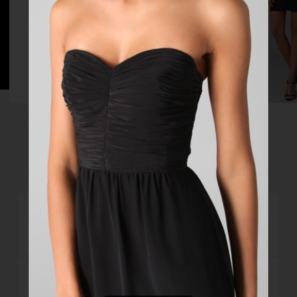 SOLD 🚫Rebecca Taylor Black Silk Ruched Strapless