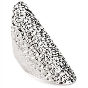 Beyond Rings Silver Hammered Long Finger Ring