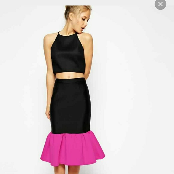 Asos neoprene peplum skirt