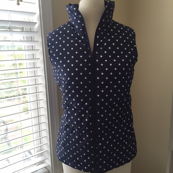 New with tags Lands' End Navy Dot Vest