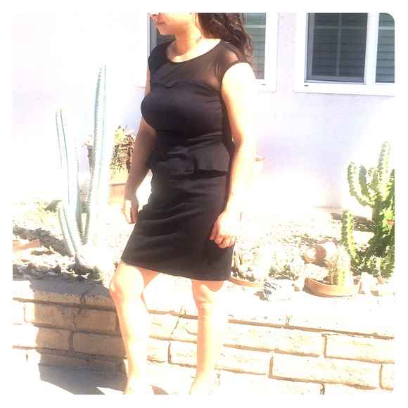 Pretty Black Peplum Dress Size Small