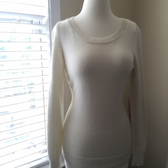 Banana Republic cream sweater w/ elbow patches