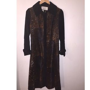 Vintage Fur & Suede Trench Coat Size 10
