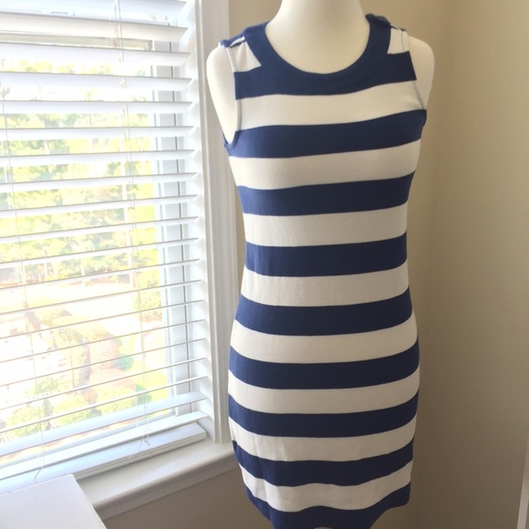 Gap Kids XXL navy and white stripe shift dress.