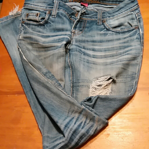 Distressed Boot Cut Jeans