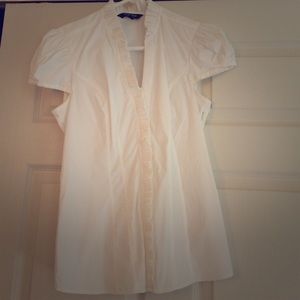 Cap sleeves white Ruffled top