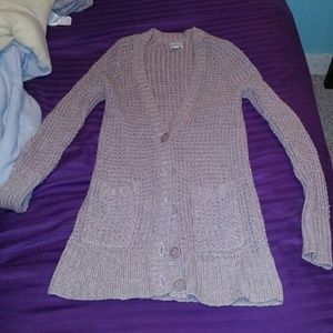 Womans small ae tan button cardigan