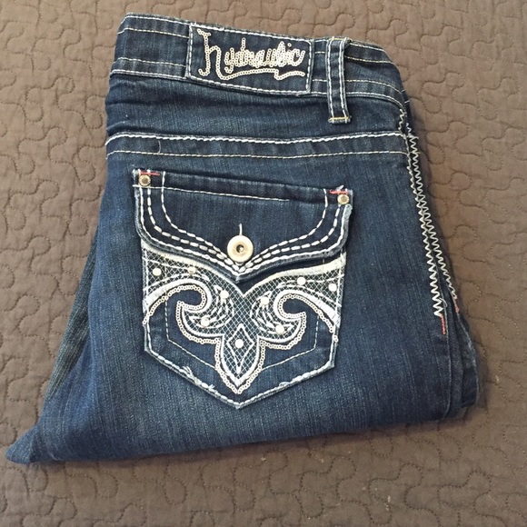 Hydraulic straight leg denim