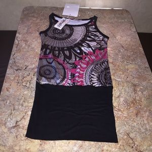 Black pink and grey dress