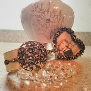 Gold Leather Cuff