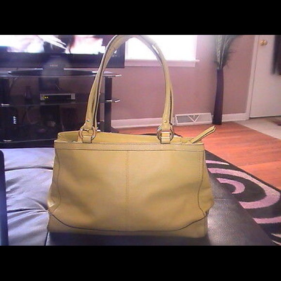 Coach Bags Coach Lemon Yellow Lime Leather Purse Poshmark
