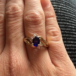 Sapphire and CZ Ring