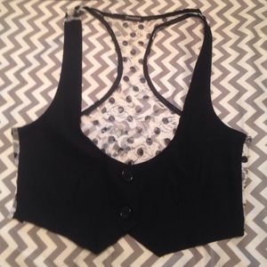 Black lace vest