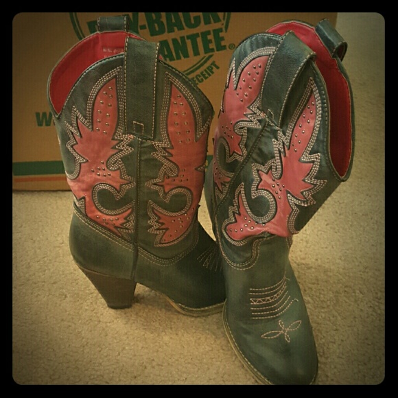 Pink & grey rodeo boots