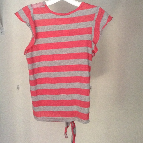 Casual top with bright stripes & sheer neckline - Picture 2 of 3