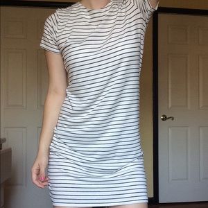 Minimalist black and white striped t-shirt dress