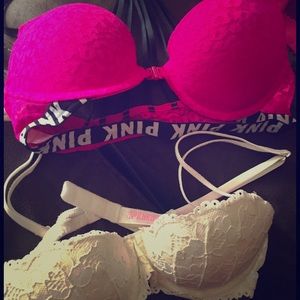 Two Pink bras (Victoria secret)