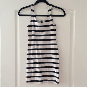 H&M Black and White Striped Bodycon Size 2