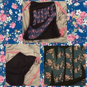 Nike floral drawstring bag