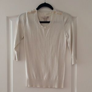 Banana Republic White 3/4 Sleeve Sweater Size XS