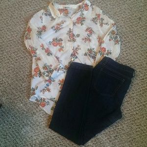 Floral Old Navy dress shirt