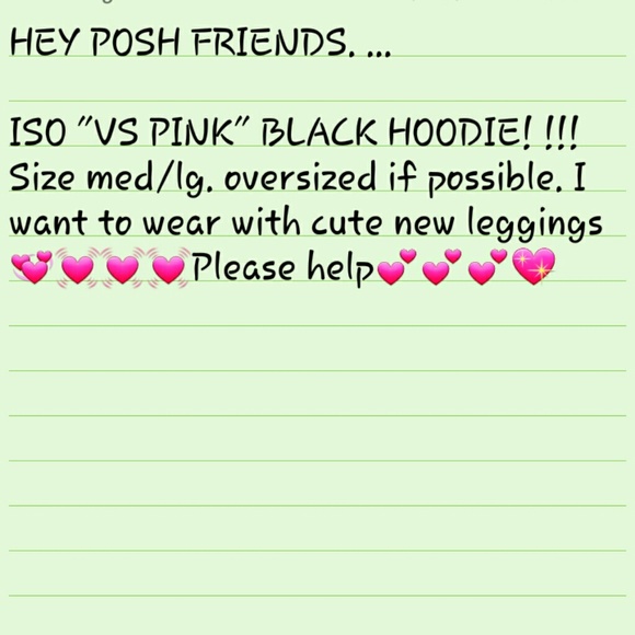 ISO BLACK VS PINK HOODIE. SIZE MED/SMALL