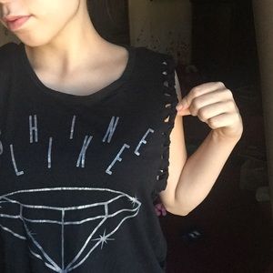 Black shine like a diamond muscle tee
