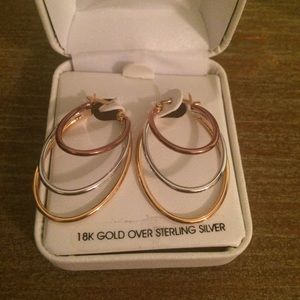 18k gold over sterling silver hoop earrings