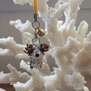 Dog Swarovski Crystal bead charm/ keychain