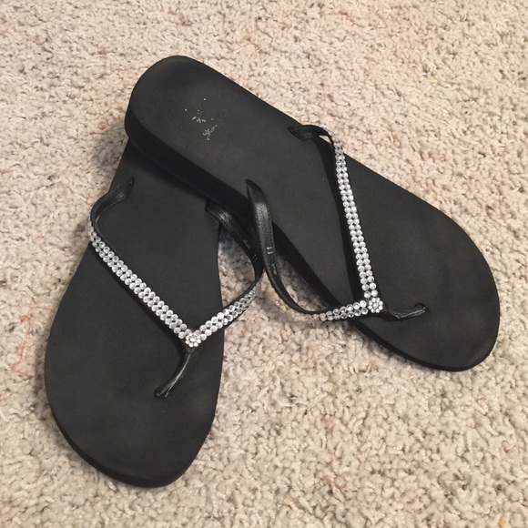 Yellow box flip flops