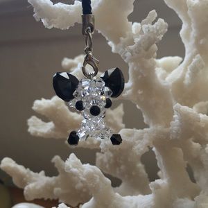 Dog Swarovski Crystal bead charm/ keychain