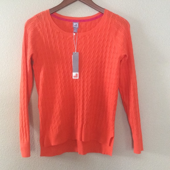 Tangerine color long sleeve sweater NWT PM