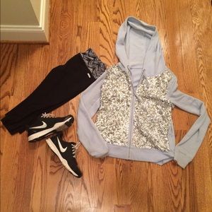 PINK hooded zip up jacket!