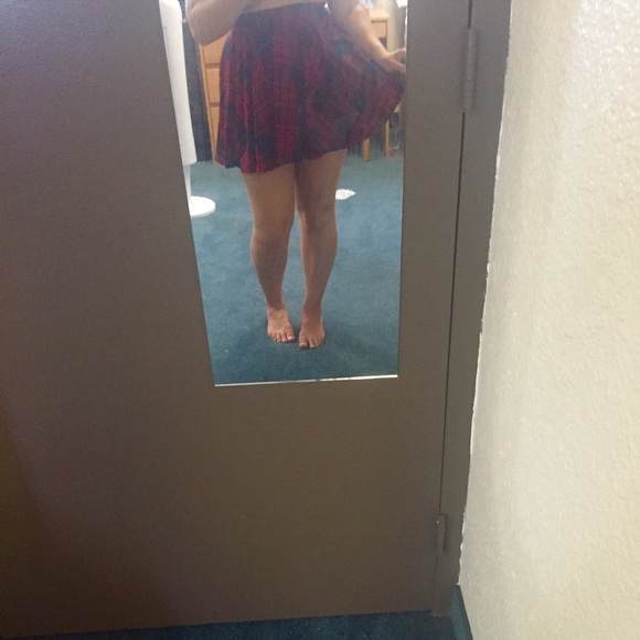 Plaid high waisted school girl skirt