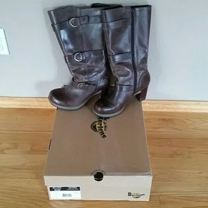 Brown leather boots