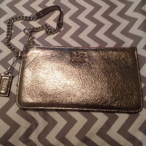 Coach gold wristlet