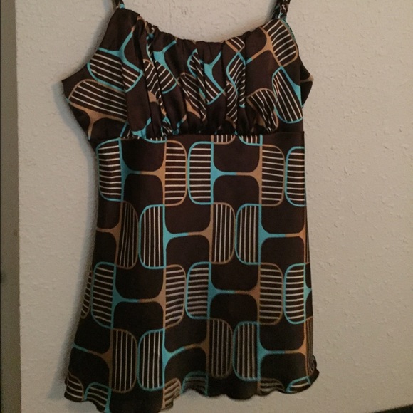 Spaghetti strap (teal, gold & dark brown colored) - Picture 1 of 1