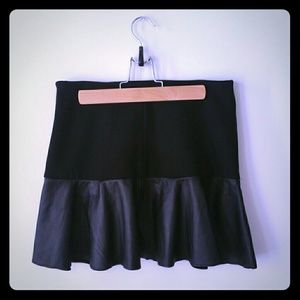 Zara Leather and Neoprene Skirt