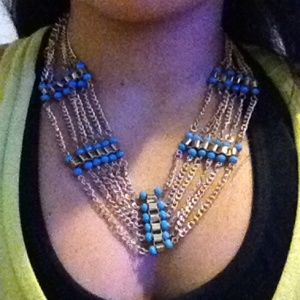 Gold and blue Forever 21 necklace