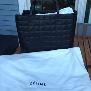 CÉLINE quilted CABAS black tote
