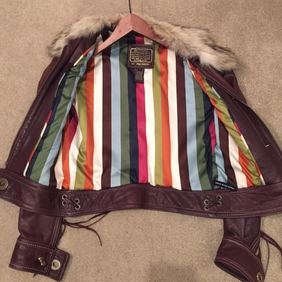 Original coach brown leather jacket ( lamb) size2 - Picture 3 of 4