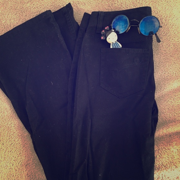 Flare Black Cotton Pants