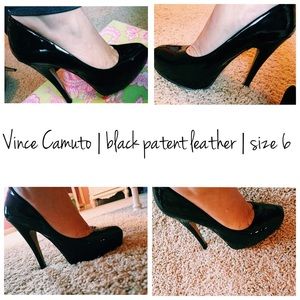 Vince Camuto Patent Leather | Black Platform Heels