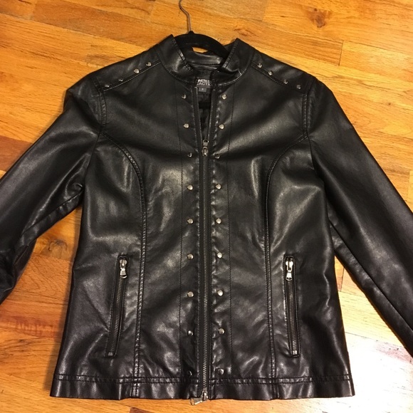 Kenneth Cole Reaction Black Faux Leather Jacket