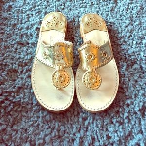 Jack Rogers gold sandals