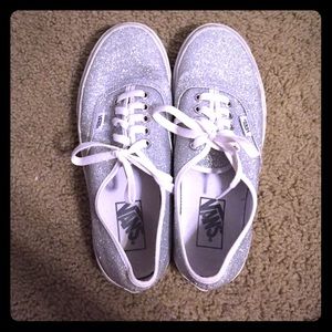 Vans silver glitter low tops, Size 8.5 women's